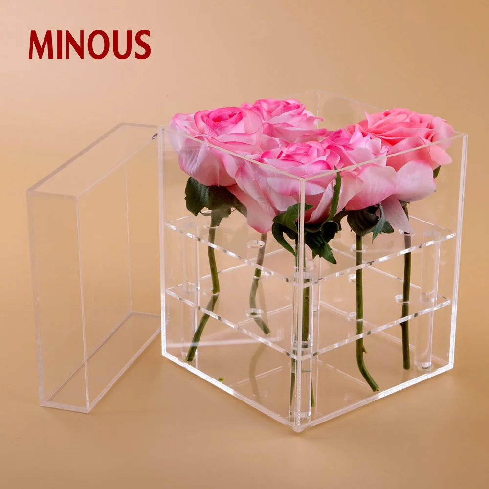  High Quality acrylic flower box with lid 2