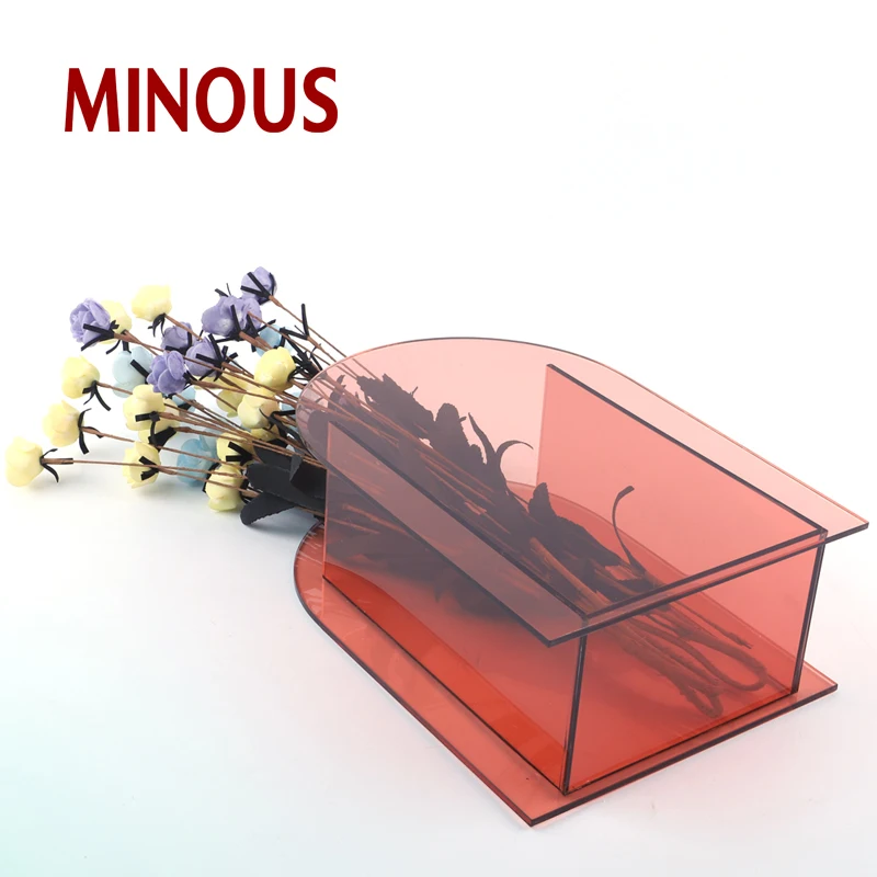 Custom high-end square colored acrylic flower box for shop 4