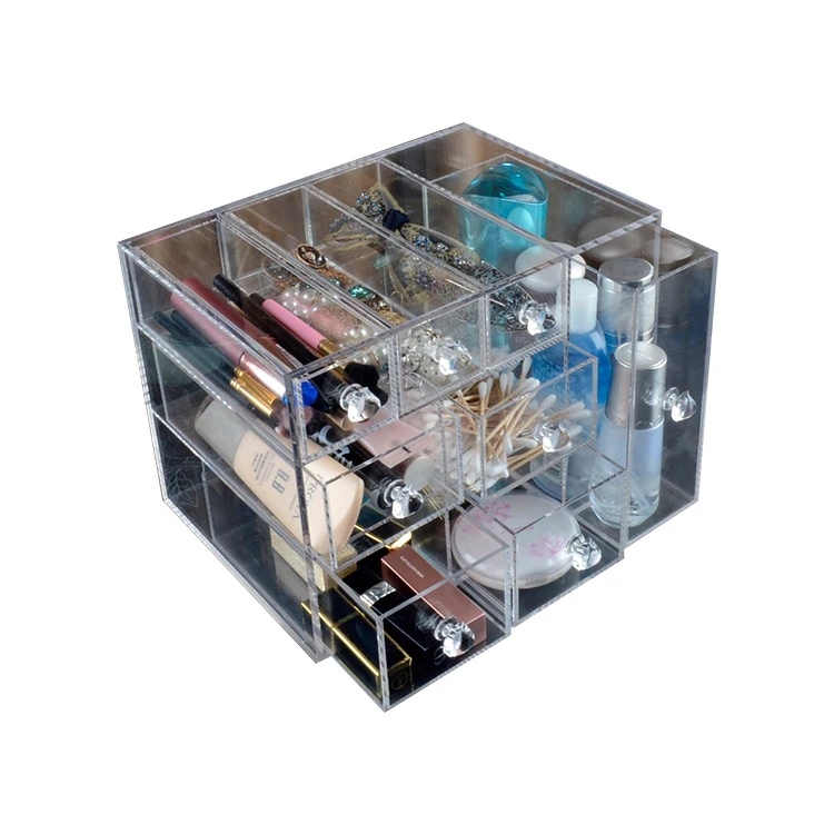 New Unique Mini Drawer Clear Acrylic Jewelry Makeup Cosmetic Storage Box 7