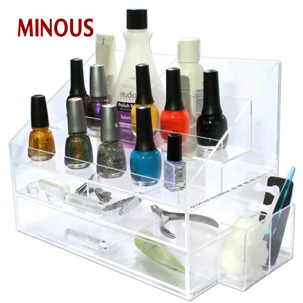 China Manufacture Clear Acrylic Makeup Organizer Nail Polish Holder Display Stand 2