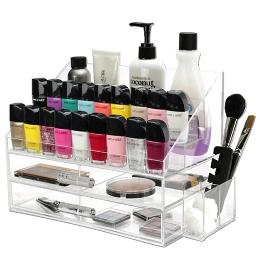 China Manufacture Clear Acrylic Makeup Organizer Nail Polish Holder Display Stand