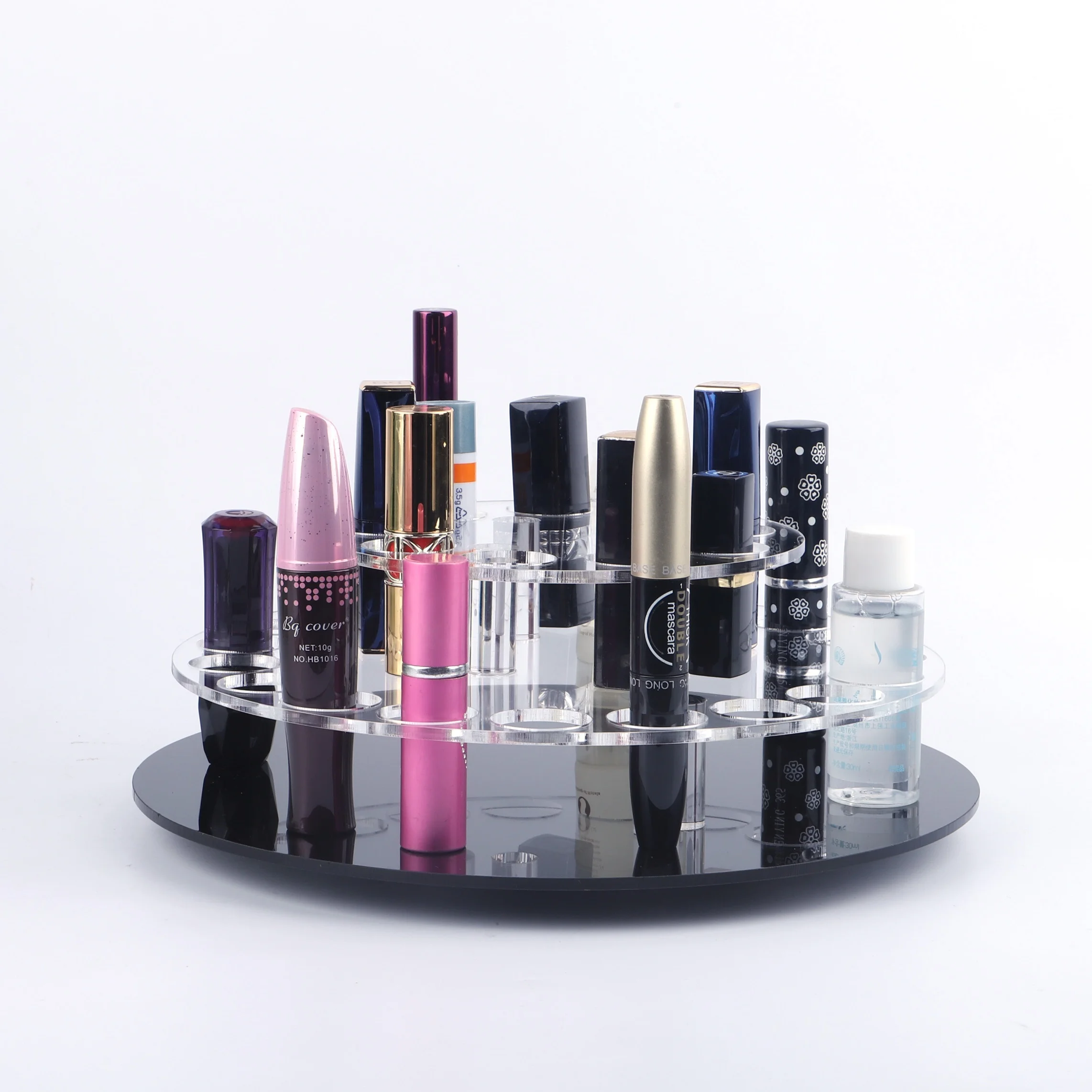 Multi-functional 360 Rotating Acrylic makeup display stand lipstick holder