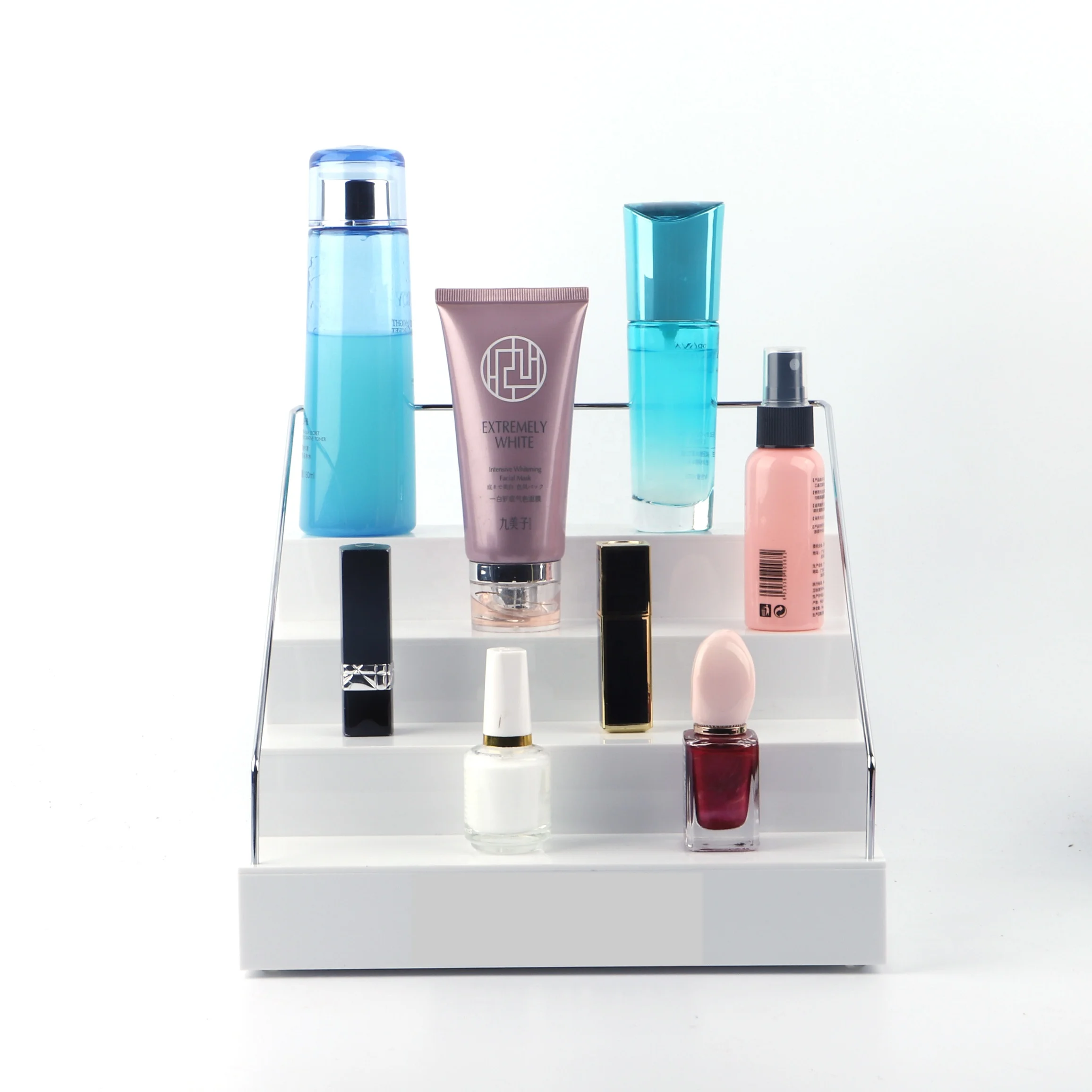 High Quality Custom Four-Tiers Acrylic Cosmetic Display Stand