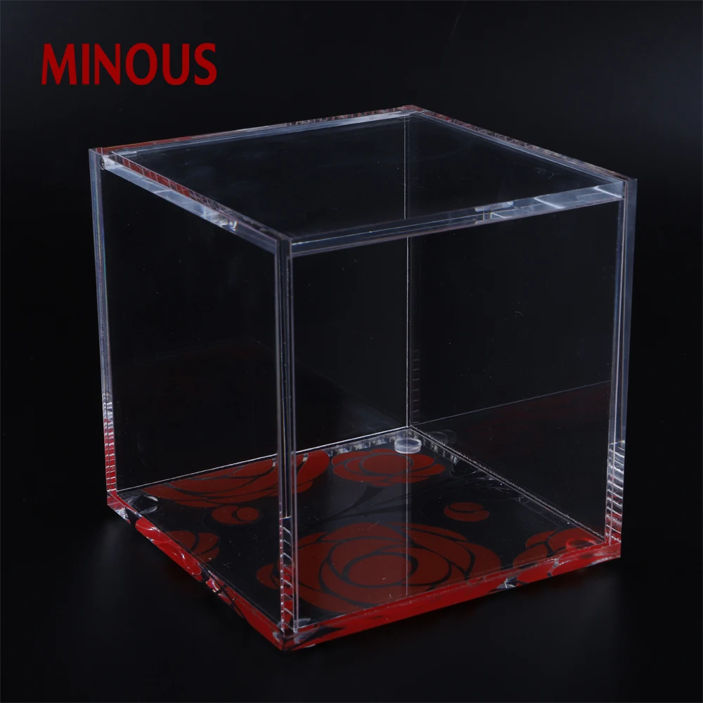 multifunction square clear printed acrylic storage box with lid 4