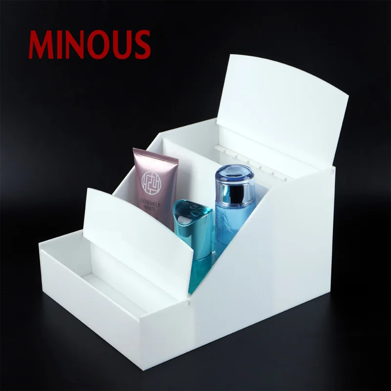 wholesale desktop square white acrylic makeup storage box 5