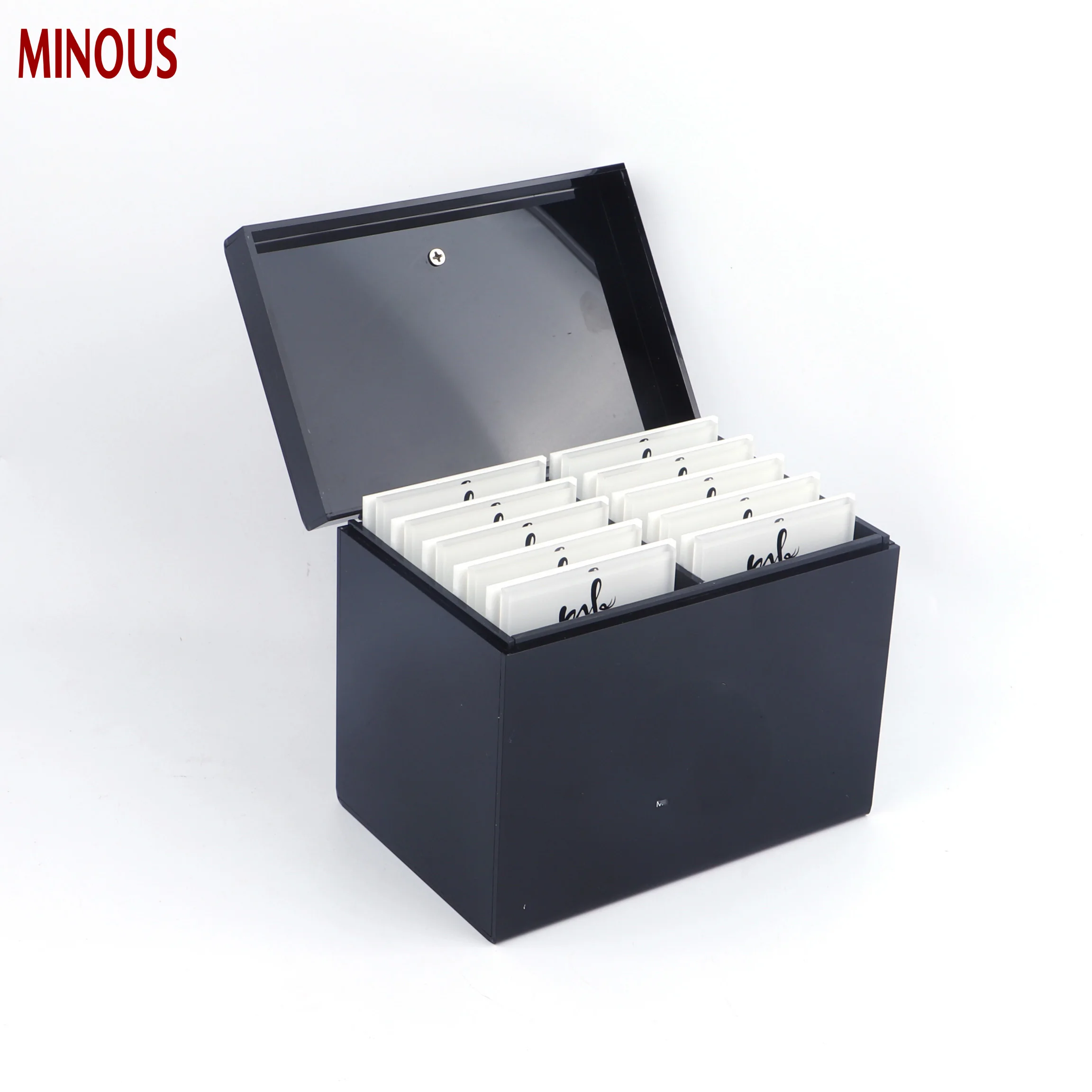 Hot Selling Products Black Acrylic Eyelash Plate Storage Organizer Box 4