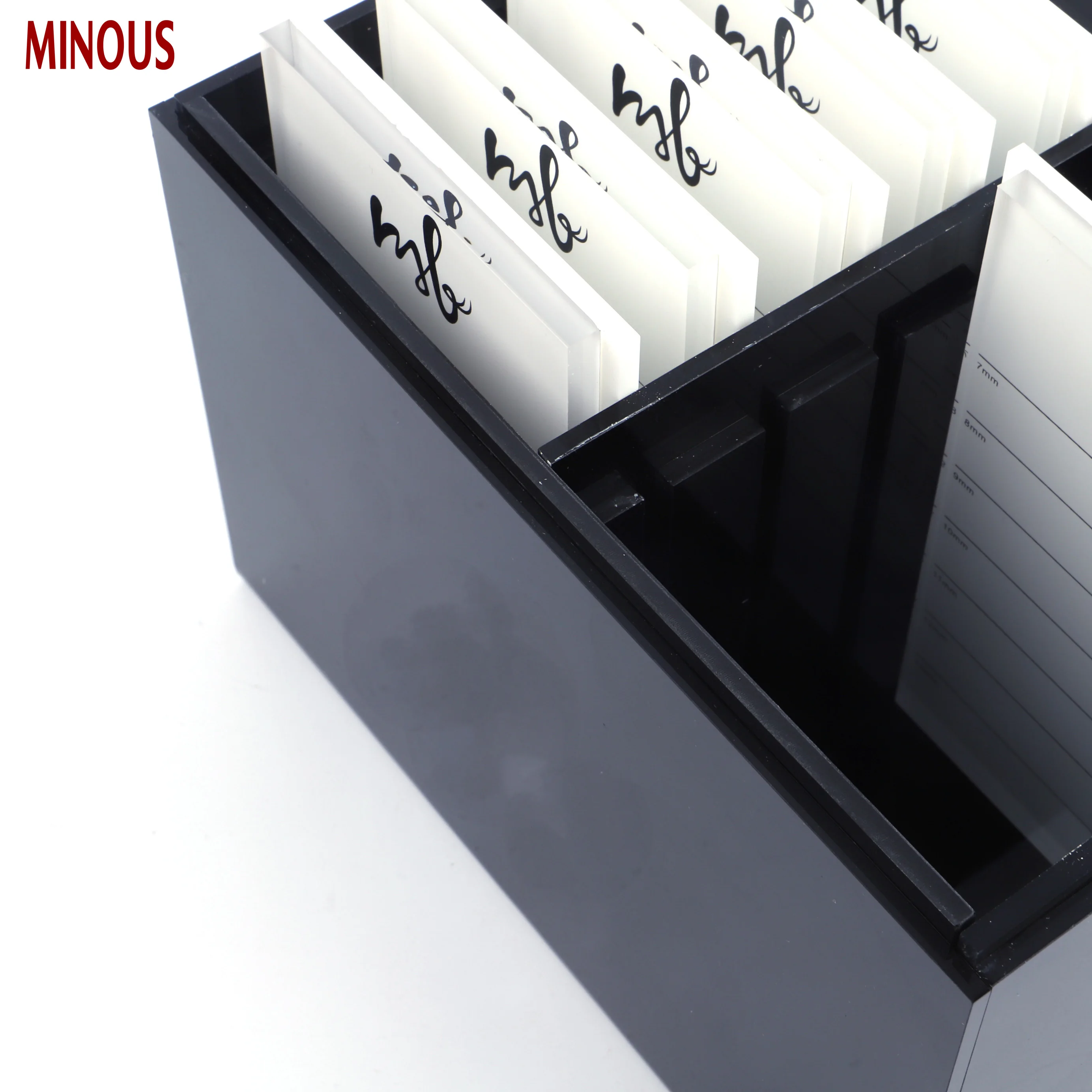 Hot Selling Products Black Acrylic Eyelash Plate Storage Organizer Box 6