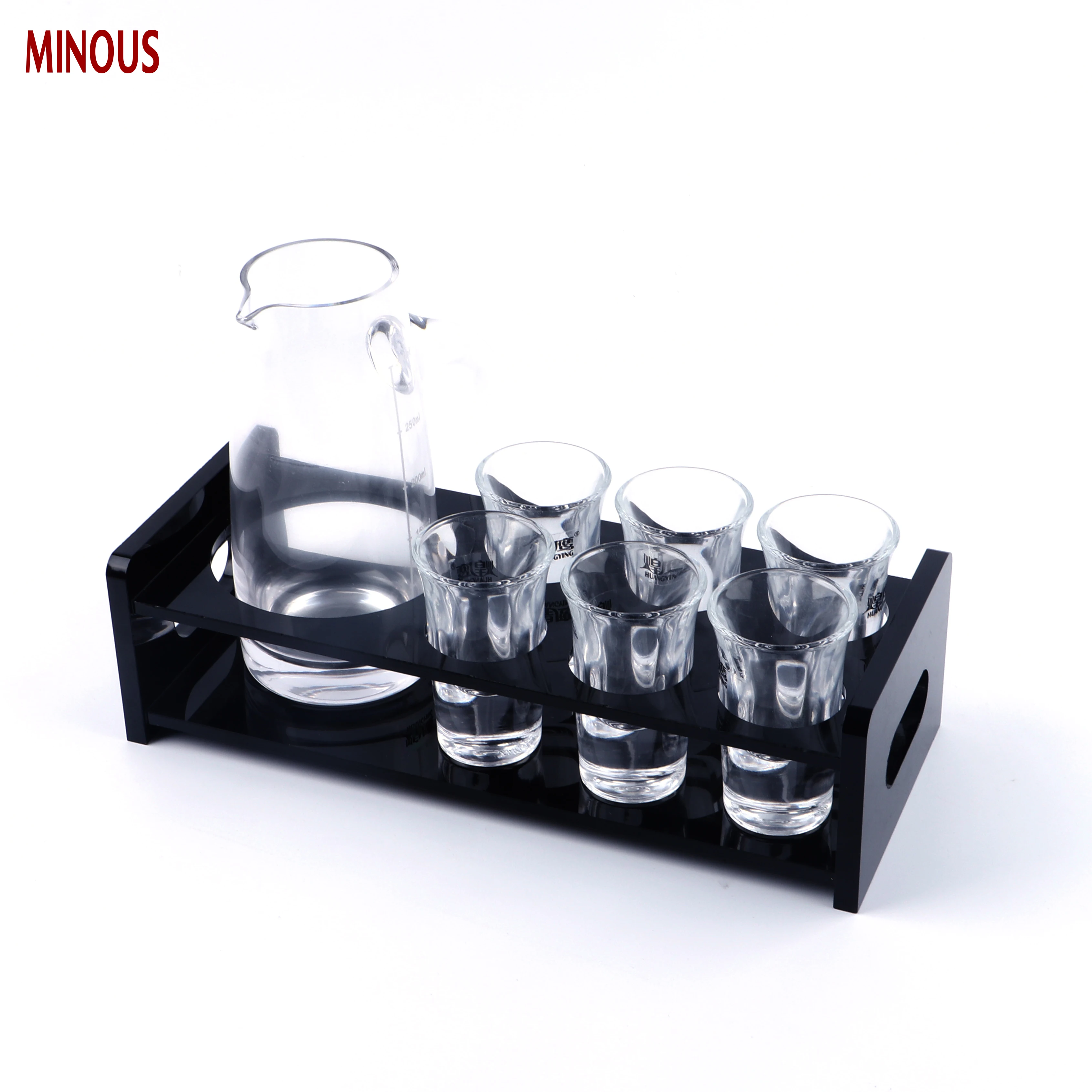 Custom Square Black Acrylic Wine Cup Holder for Bar 2