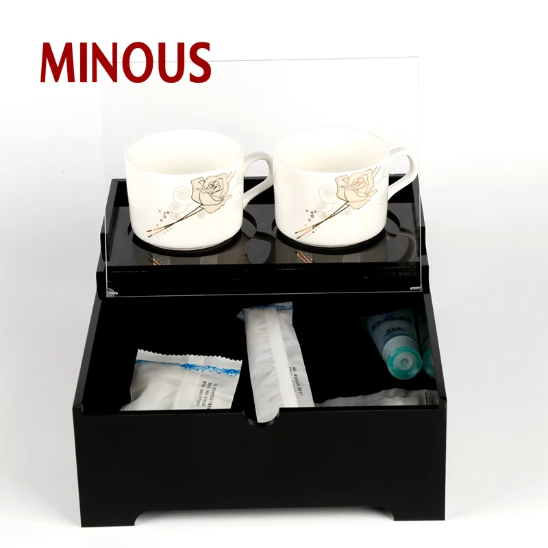  High Quality acrylic storage box with cup holder 5