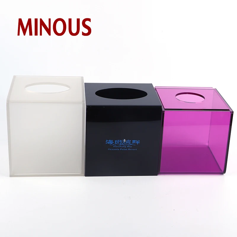 high quality customized color acrylic tissue box for hotel 2