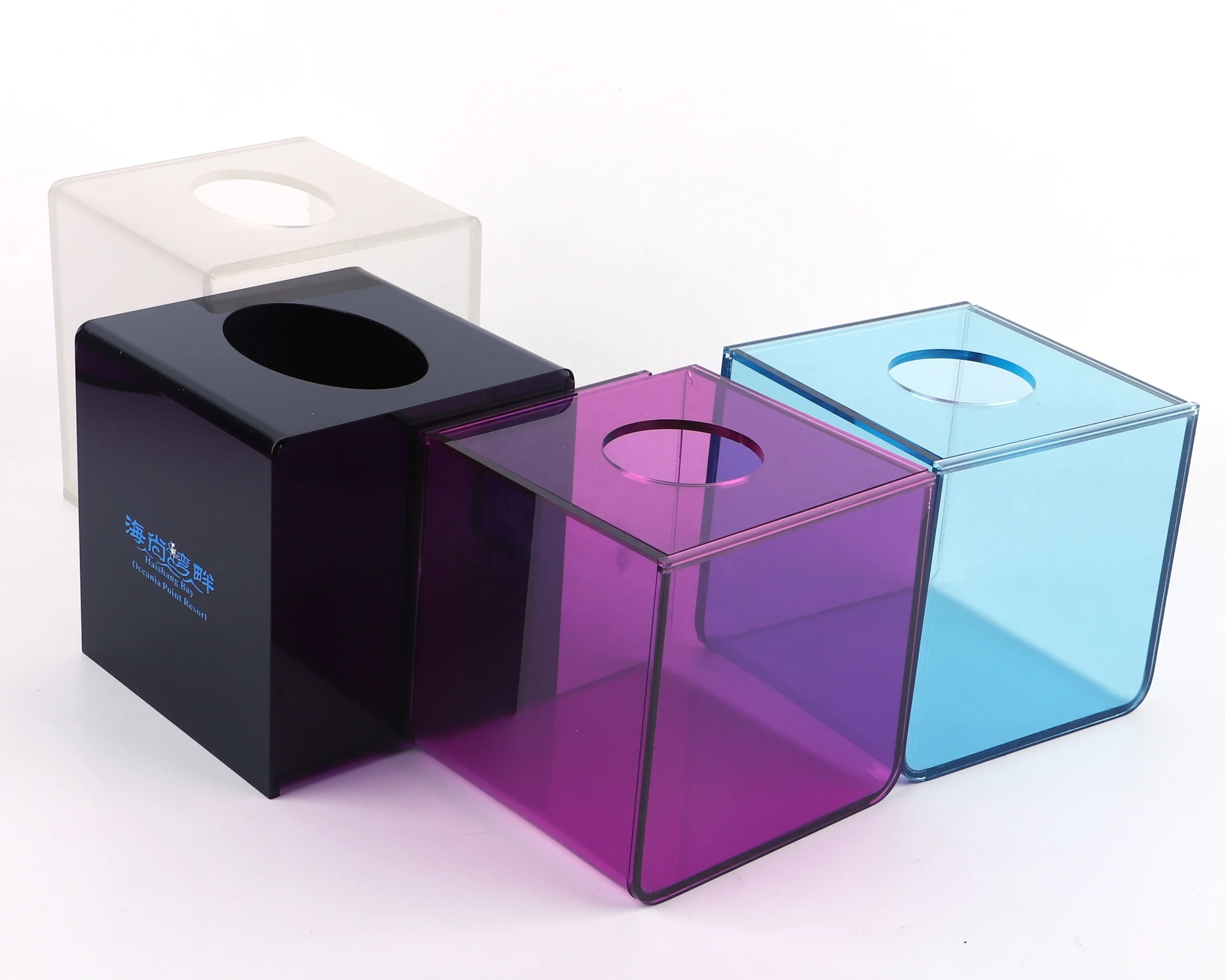 high quality customized color acrylic tissue box for hotel