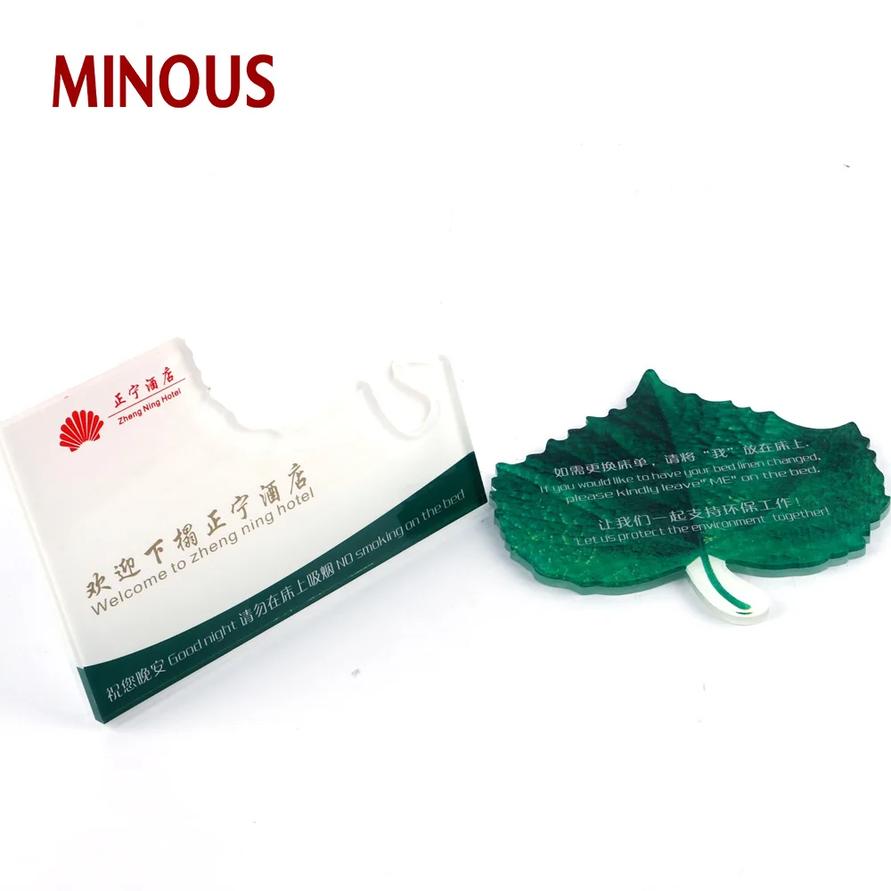 Custom waterproof L shape non-smoking acrylic sign for hotel 4
