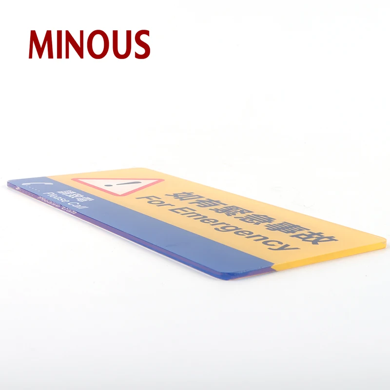 good sale square printed acrylic nameplate sign for emergency 6