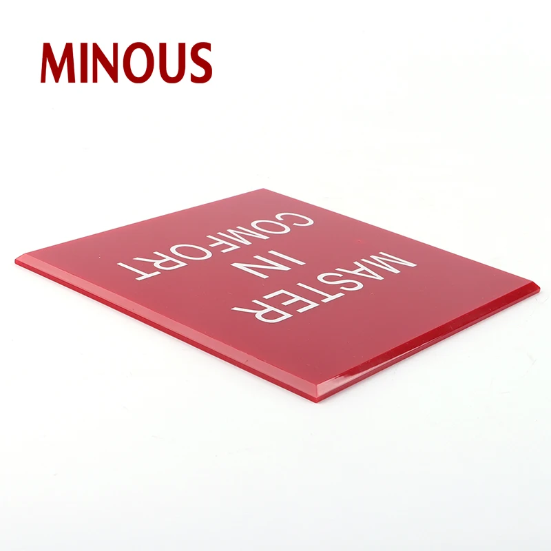 customized square red acrylic warning nameplate sign 6