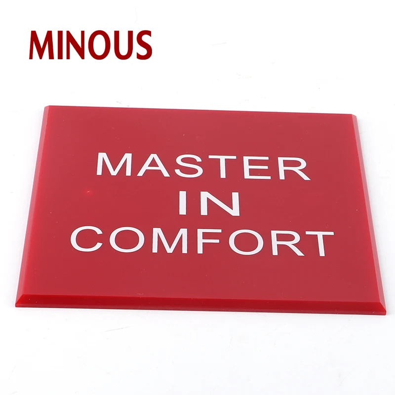 customized square red acrylic warning nameplate sign 2