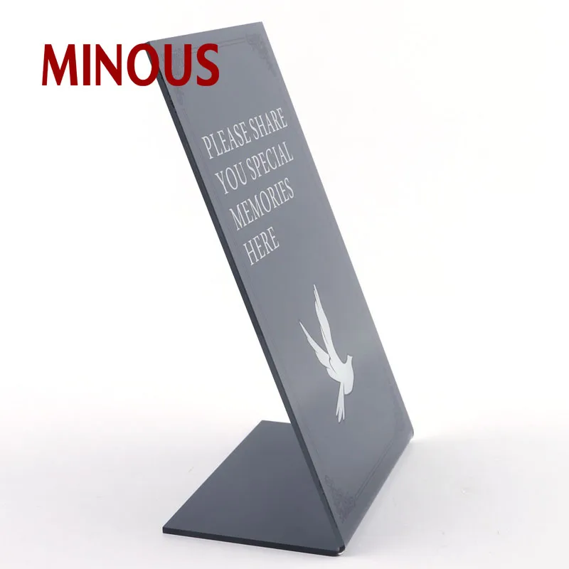 high quality customized L-shape black acrylic nameplate display stand 4