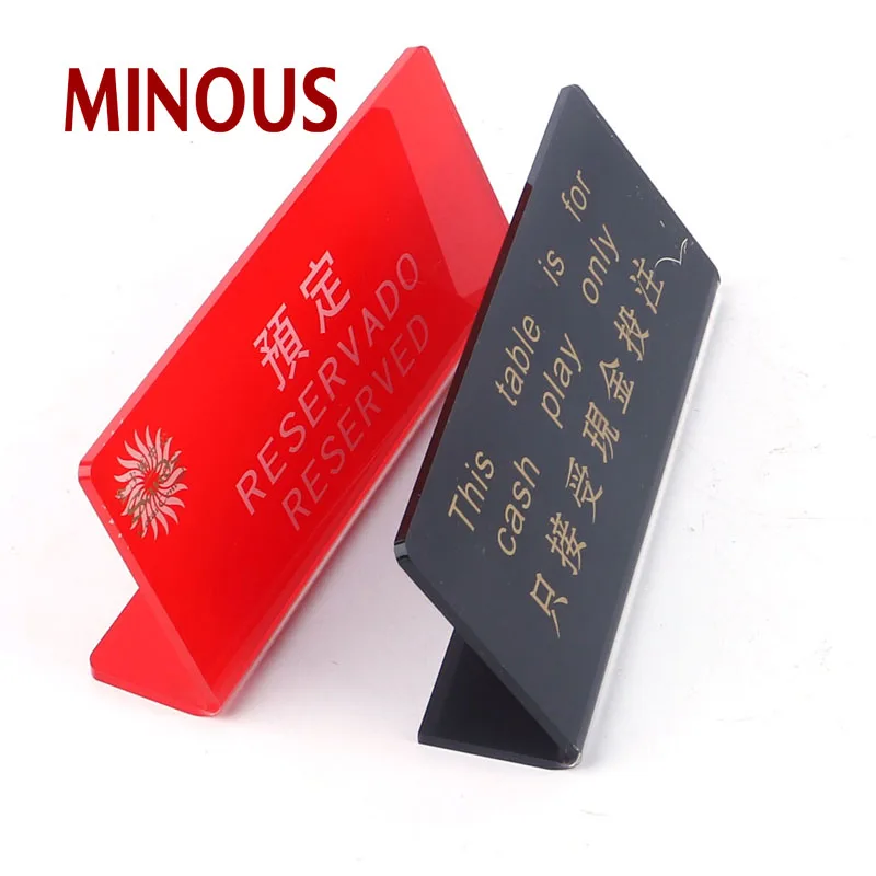  High Quality L-shape acrylic nameplate display stand 4