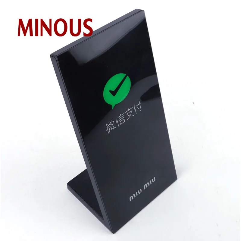 customized L-shape colorful acrylic nameplate display stand 2