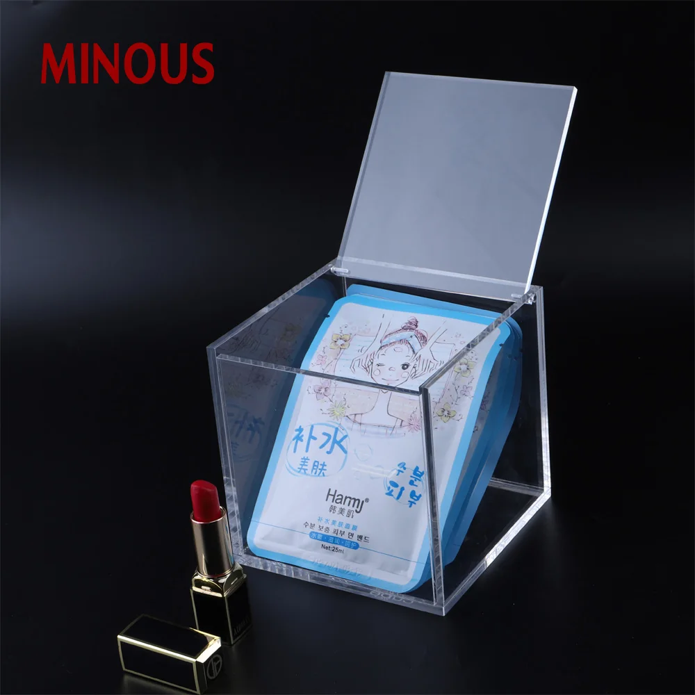 Custom Multi-purpose square clear acrylic storage box with lid 2