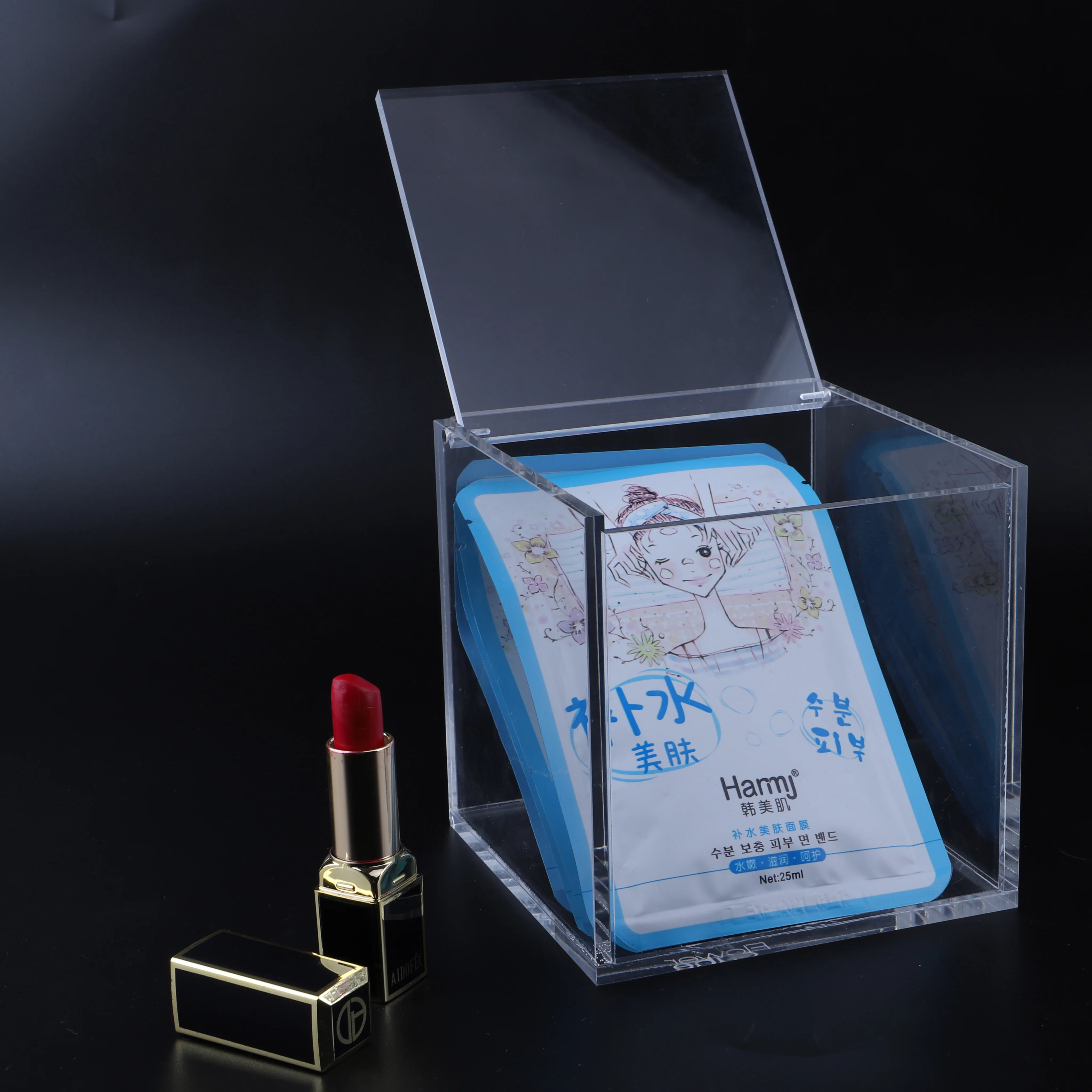 Custom Multi-purpose square clear acrylic storage box with lid