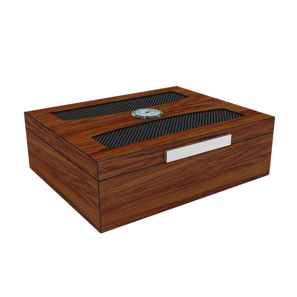 Solid Wood Cigar Humidor Hold 30-50 Cigars of Wooden Grain Cigar Box 3