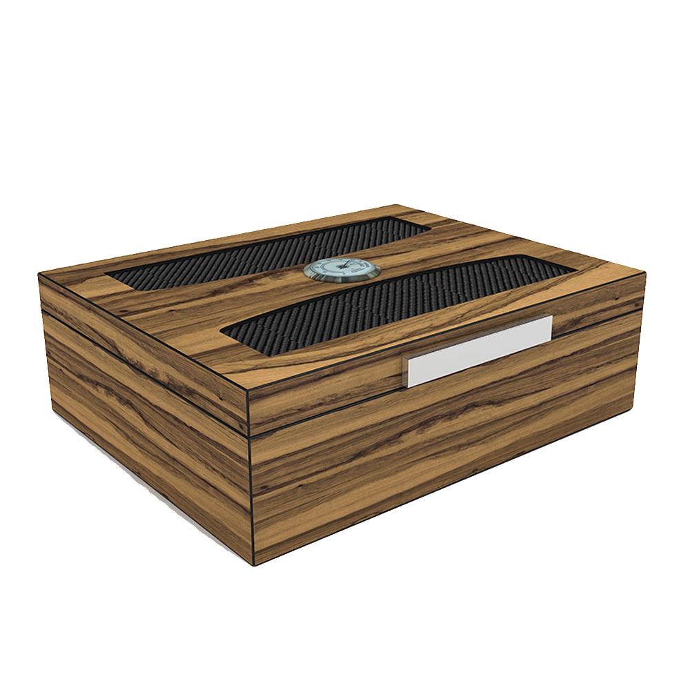 Solid Wood Cigar Humidor Hold 30-50 Cigars of Wooden Grain Cigar Box 13