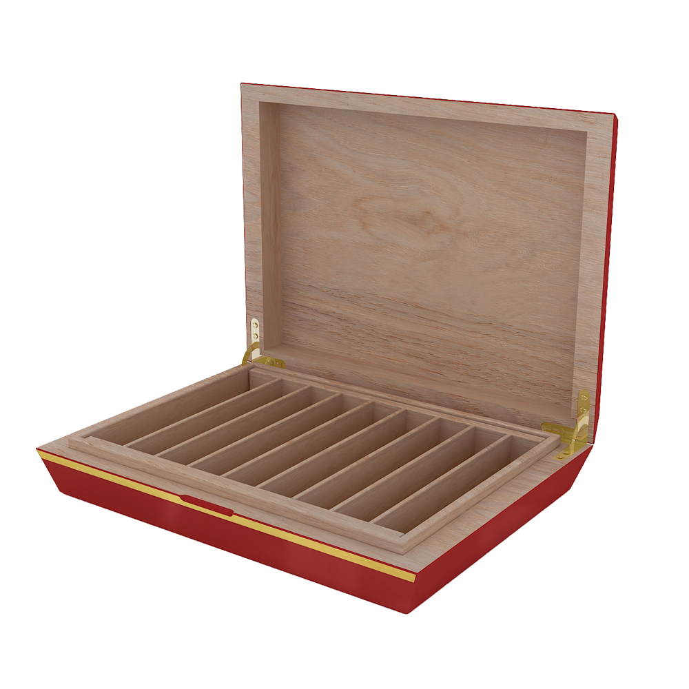 red empty wooden cigar box 6