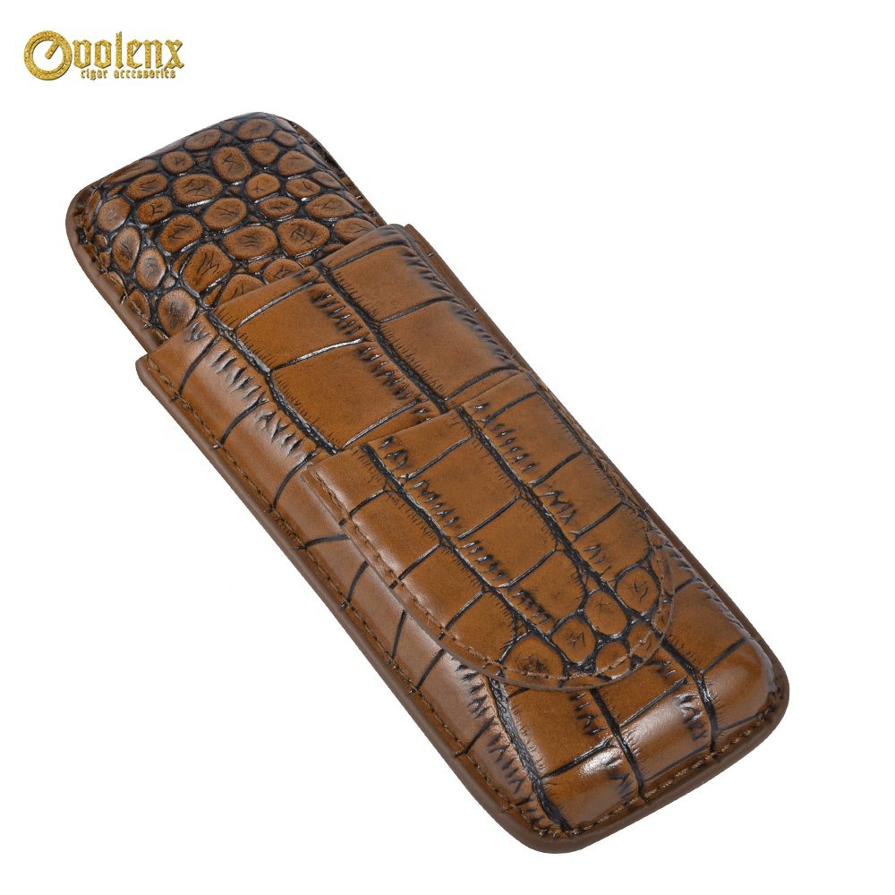 Luxury Portable Genuine Leather Cigar Case
