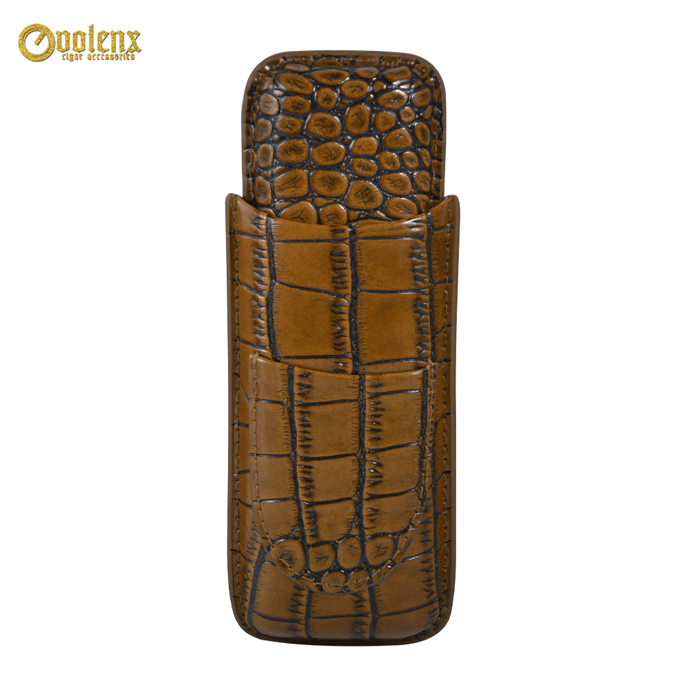 Luxury Portable Genuine Leather Cigar Case 6