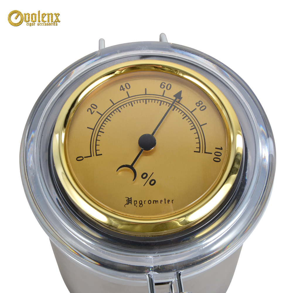 New Arrival Stainless Steel Humidor Jar with Hygrometer 8