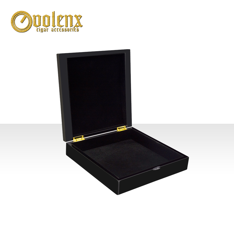 High quality high glossy black luxury jewelry box velvet 3