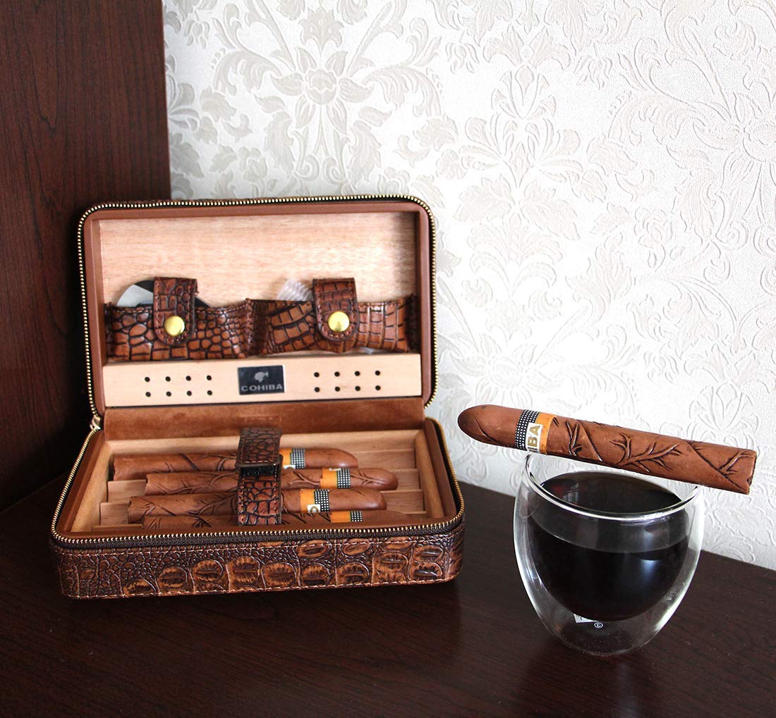 traval leather wooden cigar case 7