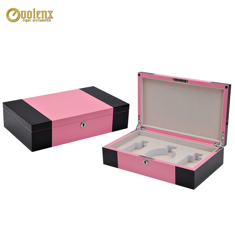 Colorful Hot Sale 3 Bottle Pink Empty Wooden Perfume Box