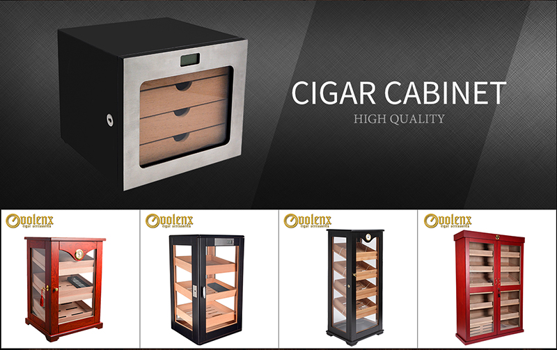 Single Glass Door Black Electric Cigar Cabinet Humidor 13