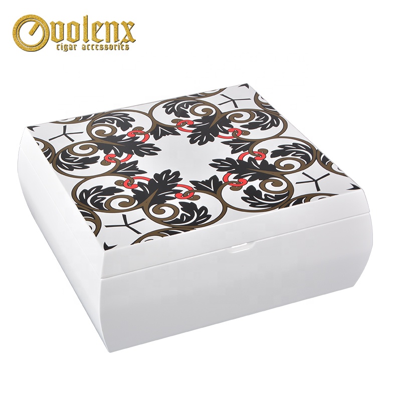 Custom Logo Printed White Wooden Jewellery Box