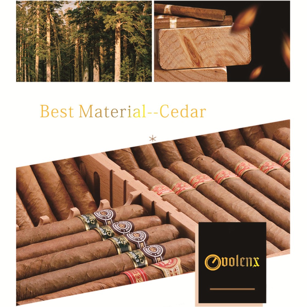 Custom Luxury Spanish Cedar Empty Wooden Cigar Humidor Box for Sale 11
