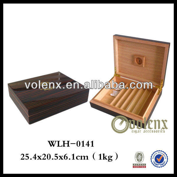 Leaf pattern top high gloss lacquer wooden cigar boxes wholesale 9
