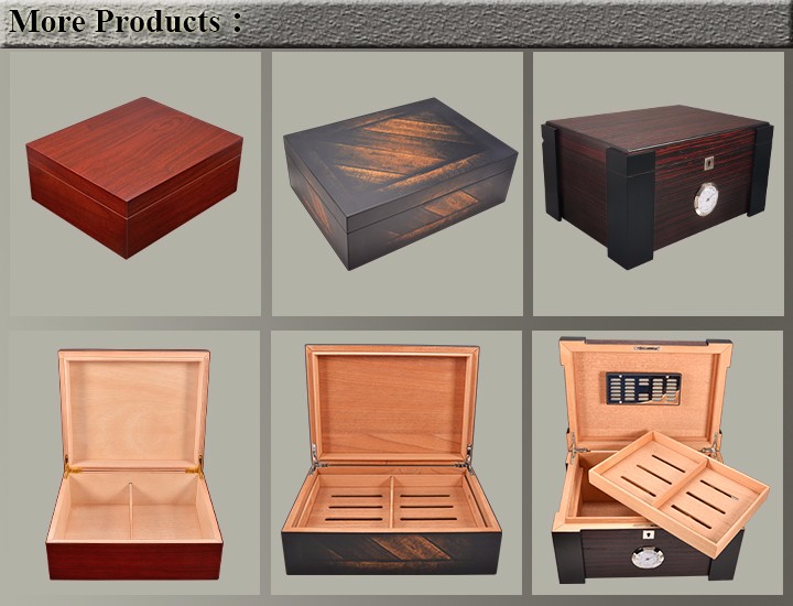 Eco-friendly MDF Wooden Humidor With Gift Box Custom Humidor 23