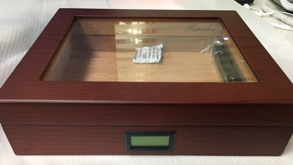 Matt finish electric hygrometer cherry wood paper wholesale spanish cedar cigar box