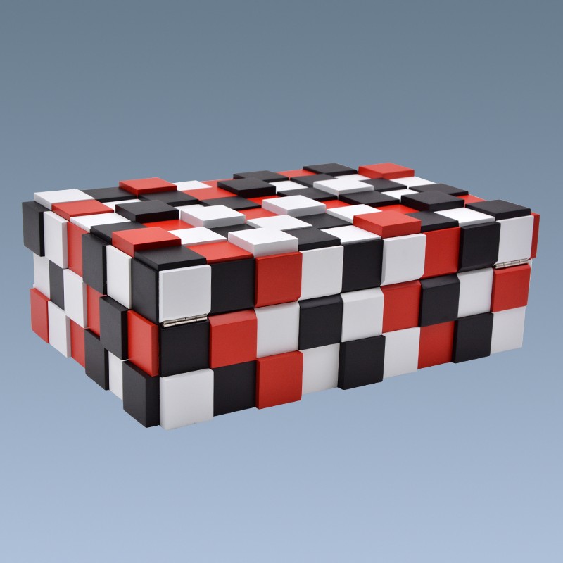 2018 Rubik's cube shape wooden modern cigar humidor for sale 3