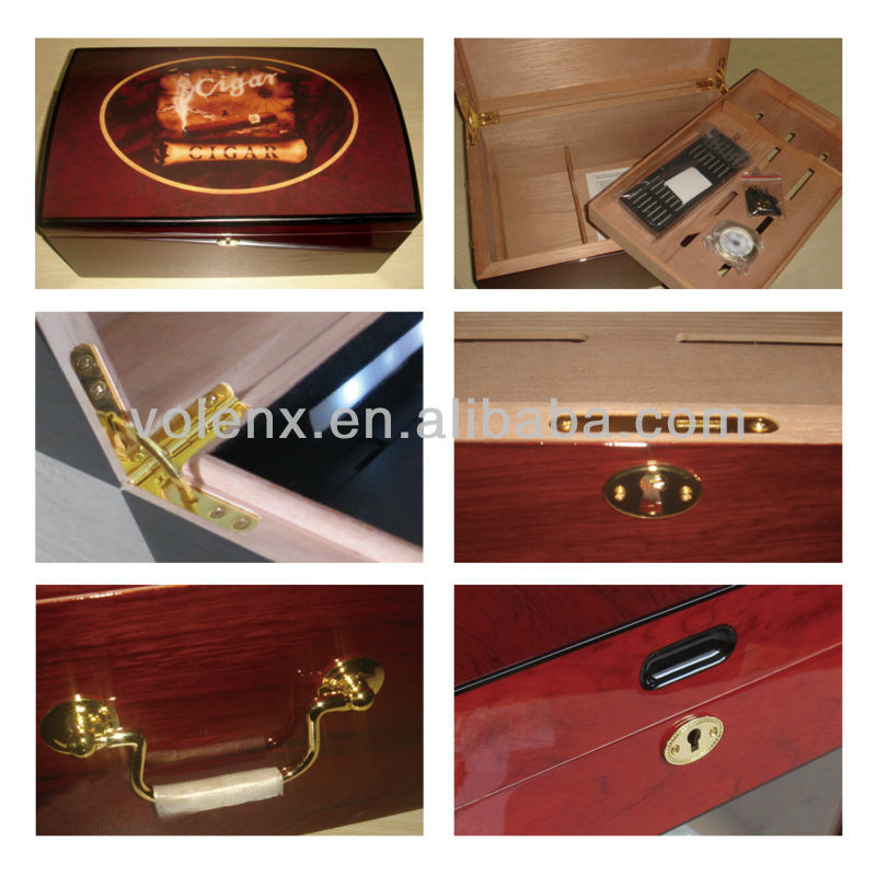 Factory Volenx Direct Wholesale OEM luxury Wooden Cigar Humidor 17