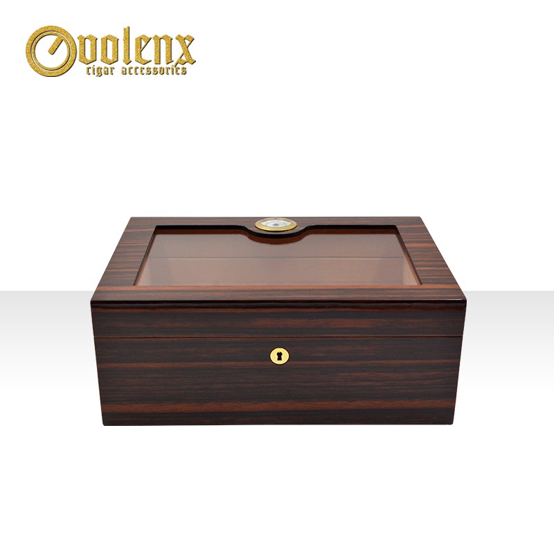 wooden cigar humidor with glass window 3