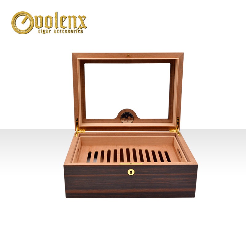 wooden cigar humidor with glass window 7