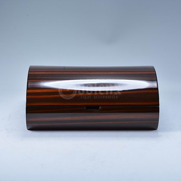 Cigar accessories oval boxes piano printing OEM luxury wooden cigar cases