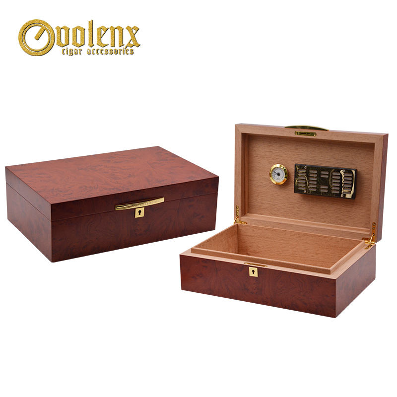 Wholesale luxury black spanish cedar wooden cigar box 11