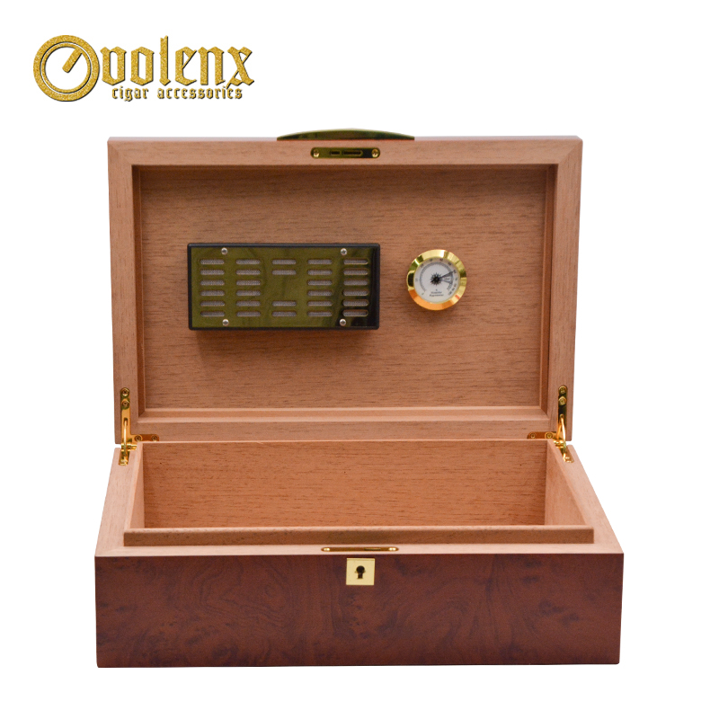 Wholesale Customized Empty Wooden Cigar Humidor Box For Sale