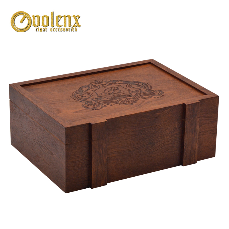 Custom humidor matt mahogany humidor wooden laser cigar box