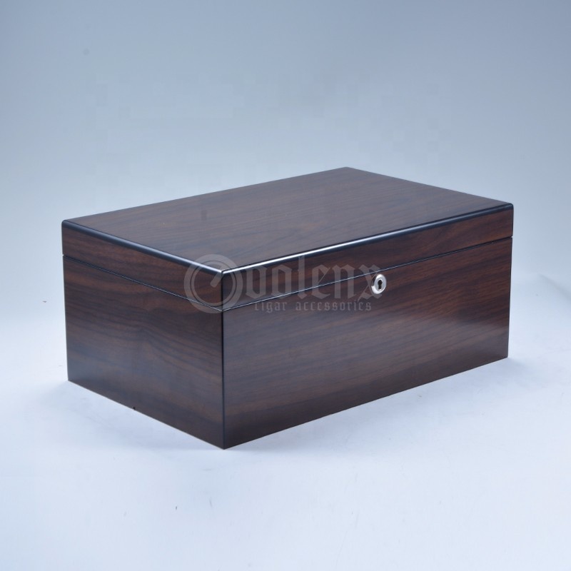 Wholesale huxury black spanish cedar wooden cigar box 3