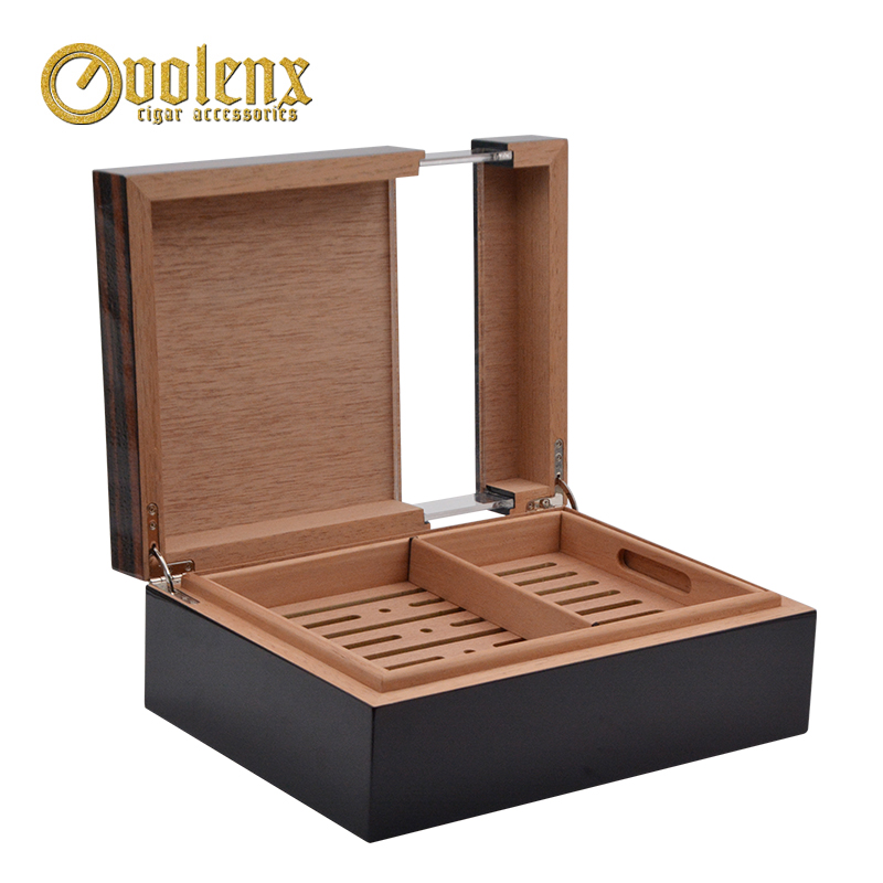High quality 50ct acrylic wood cigar humidor manufacture