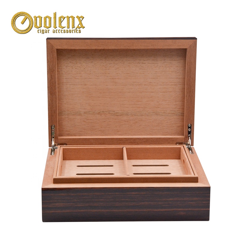 Wholesale luxury black spanish cedar wooden cigar box 2